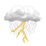 Légère pluie et tonnerre